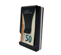 COWstyle Geldbörse mit Gravur RFID Slim Wallet mit Geldspange/Klammer - Personalisierbar mit Namen Datum oder Logo - Business Kartenetui Cardholder Portemonnaie - Geschenk für Papa zum Geburtstag
