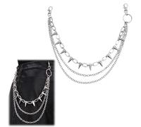 COYUN 1 Pcs Hosenkette Herren Frauen, Schlüsselkette, Hip Hop Punk Wallet Chain, Double Lock Wallet Sicherheitskette, Heavy Duty Biker Geldbörsenkette, Jeanskette, Kette Für Hosen, Dreifache Nietkette