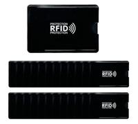 COYUN 24 Stück RFID Blocker Kartenhülle, RFID Kartenhalter blockierende NFC Schutzhülle Kreditkartenhülle Diebstahlsichere Schutzkarte, Blockierende Hüllen für Kreditkarten, für Damen Herren(Schwarz)