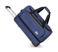 Cozary Reisetasche mit Rollen 57L - 3-in-1 Multifunktions-Reisetrolley aus wasserabweisendem Oxfordstoff, erweiterbarer Reisekoffer mit Rollen für Sporttasche groß Reiserucksack-56x29x35cm-Dunkelblau