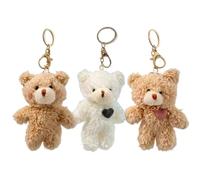 COZERI 3er Set Bären Plüsch Schlüsselanhänger, niedliche Teddy Taschen