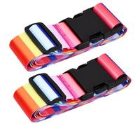 Cozlly 2 Stück Koffergurt Kofferband Gurt, Bunt Kofferband Verstellbare Gepäckgurte, Koffer Gepäckgurte, Reisegepäckgurte mit Schnellverschluss-Schnalle, Gepäckgurt für Reisetasche Koffer