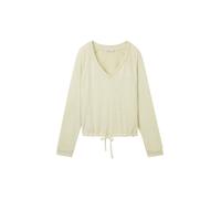 TOM TAILOR Denim Damen 1038388 Langarmshirt mit Kordeldetail, 32542-dusty pear Green Melange, S