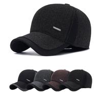 Cozyan Baseball Cap mit Ohrenklappen Full Cap Herren Outdoor Visor Sport Dad Hat Wollcap Basecap mit Ausklappbarem Ohrenschutz Wintermütze Unisex Baseballmütze Herbst/Winter