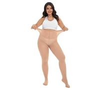 CozyWow Damen Strumpfhose Elastisch Semi-Blickdicht Strumpfhosen Plus Größen XL-4XL Hell Hautfarbe 3XL