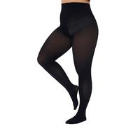 CozyWow Damen Strumpfhose Elastisch Semi-Blickdicht Strumpfhosen Plus Größen XL-XXL Schwarz 3XL
