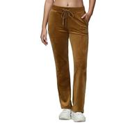 COZZIPLUS Damen Velourshose, weiche Samt-Sweathose für Damen, gerade Bein-Hochtaillierte Velours-Loungehose mit Taschen, senfgelb, S
