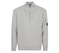CP Company - Half-Zip Lambswool Sweater With Ribbed Details - Größe M - weiß
