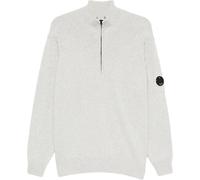 CP Company - Half-Zip Lambswool Sweater With Ribbed Details - Größe XXL - weiß