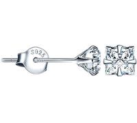 CPSLOVE Damen 3mm Solitär Ohrringe 925 Sterling Silber Elegante 4 Claw Diamant Ohrstecker für Mädchen Herren Ohrringe mit Funkelnde Zirkonia