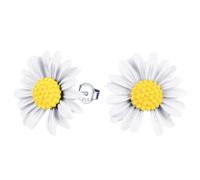 CPSLOVE Damen Kreative Gänseblümchen Ohrringe 925 Sterling Silber Elegante Blume Ohrhänger für Mädchen Mode Bunte Ohrstecker