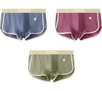 CQAHDSEVF Boxershorts für Herren, Herren-Boxershorts mit schmaler Passform und mittelhohem Bund, 3er-Pack, Mehrfarbig, mehrere Größen(E,L)