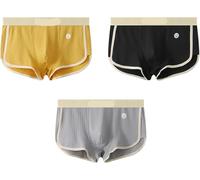 CQAHDSEVF Boxershorts für Herren, Herren-Boxershorts mit schmaler Passform und mittelhohem Bund, 3er-Pack, Mehrfarbig, mehrere Größen(F,M)