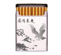 CQCQC Zigarettenetui Box Zigarettenetui Metall Zigarettenbox Edelstahl for 20 Zigaretten, Klappverschluss, Zigarettenetui for Männer, Einheitsgröße(Silverg)