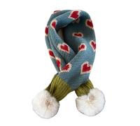 CQEAZ Weicher Strickschal für Kinder, warme Winter-Halsbekleidung mit Herzmuster, Halsbekleidung für Jungen und Mädchen, warm und bequem