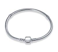 CQWVB Armband Damen 925 Sterling Silber für Beads Charms, Armbänder Moments Schlangen-Gliederarmband Kmpatibel Mit Pandora Bead Charm, Armkette From 17CM to 21CM für Frauen Freundin Mama