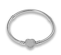 CQWVB Armband Damen 925 Sterling Silber für Beads Charms, Armbänder Moments Schlangen-Gliederarmband Kmpatibel Mit Pandora Bead Charm, Armkette From 17CM to 21CM für Frauen Freundin Mama