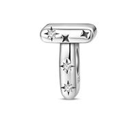 CQWVB Buchstabe Charm Anhänger Damen Alphabet T 925 Sterling Silber für Armband Charms Beads passend für Pandora Armband und Halskette, Kompatibel mit Europäischen Armbänder für Frauen Mädchen