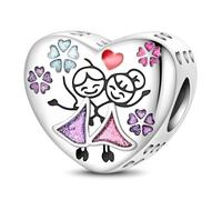 CQWVB Charm Anhänger Damen 925 Sterling Silber für Armband Charms Beads passend für Pandora Armband und Halskette, Kompatibel mit Europäischen Armbänder für Frauen Mädchen