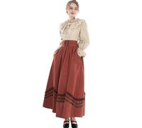 CR EOLECOS viktorianisches Kleid 1800s 2-Piece Damen Mittelalter Kleider Mittelalter Kleid Damen lang XL