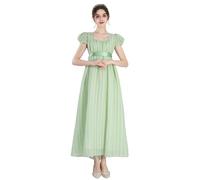 CR ROLECOS Regency-Kleider für Damen, Puffärmel, Empire-Taille, Regency-Kleid, viktorianisches Daphne-Tee-Partykleid, Grün, Größe XXL