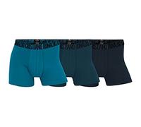 CR7 Boxershorts Herren, Basic Trunk aus Baumwolle mit Engen Band, langem Hosenbein, 3er Pack, blau-Mehrfarbig, XL