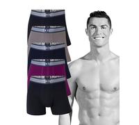 CR7 Herren Boxer Shorts, 5er Pack - Trunks, Reisetasche, Cotton Stretch, Logobund Schwarz M