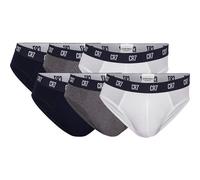 CR7 Herren Slips, 6er Pack - Briefs, Logobund, Stretch Cotton Weiß/Grau/Dunkelblau XL