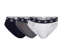 CR7 Cristiano Ronaldo Baumwoll-Badehose für Herren, Packung mit 3, Schwarz, Grau, Weiss, XL