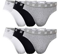 CR7 Cristiano Ronaldo Herren Basic Brief 6er Pack, Größe:XL, Farbe :White/Greymelange/Black (633)