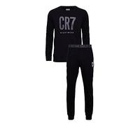 CR7 Cristiano Ronaldo Langarm-Pyjama-Set für Herren, Schwarz, XXL