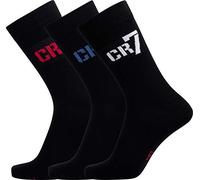 CR7 Cristiano Ronaldo Socken Jungen (3er Pack) Sportswear Socks, hohe Belastbarkeit und Langlebigkeit durch extra Lange Baumwollfasern (Schnelltrocknend), Schwarz, 40-43