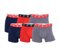 CR7 Herren Boxer Shorts, 6er Pack - Trunks, Organic Cotton Stretch Dunkelblau/Rot/Grau XL