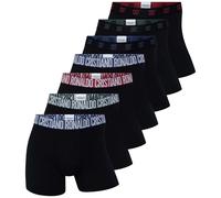 CR7 Herren Boxershorts, 7er Pack - Trunks, Cotton Stretch, Logobund Schwarz/Grün/Blau/Rot XL