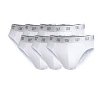 CR7 Herren Slips, 6er Pack - Briefs, Logobund, Stretch Cotton L Weiß