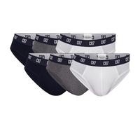 CR7 Herren Slips, 6er Pack - Briefs, Logobund, Stretch Cotton Weiß/Grau/Dunkelblau L