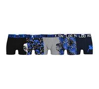 CR7 Jungen Boxershorts, 5er Pack - Cristiano Ronaldo Motive, Trunks, Cotton Stretch, Logobund Schwarz/Blau/Grau 140/146