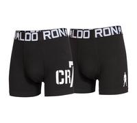 CR7 Jungen Boxershorts, 2er Pack - Trunks, Cotton Stretch, Logobund Schwarz 158/164