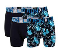 CR7 Jungen Boxershorts, 4er Pack - Trunks, Cotton Stretch, Logobund Schwarz/Blau 104/110
