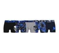 CR7 Jungen Boxershorts, 5er Pack - Cristiano Ronaldo Motive, Trunks, Cotton Stretch, Logobund Schwarz/Blau/Grau 140/146