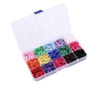 Crafjie 9 mm farbige Knöpfe, kleine Größe, zum Nähen, flache Rückseite, Kunstharz, 10 Farben, mehrfarbig, 1200 Stück mit Box