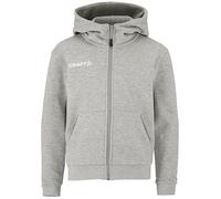 CRAFT Community 2.0 Logo Kapuzenjacke Kinder 950000 - grey melange 122/128