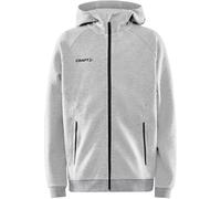 Craft Kapuzenpullover Core Soul Full Zip Hood (weiches Material, mit Reißverschlusstaschen) hellgrau Kinder, Größe 134/140