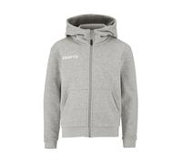 Craft Kapuzenpullover Community 2.0 Logo Full Zip Hoodie (Baumwolle/Polyester) hellgrau Kinder, Größe 122/128