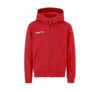 Craft Kapuzenpullover Community 2.0 Logo Full Zip Hoodie (Baumwolle/Polyester) rot Kinder, Größe 122/128