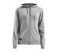 Craft Kapuzenpullover Hoodie Community FZ (Front-Reißverschluss, sportliche Passform) grau Damen, Größe M