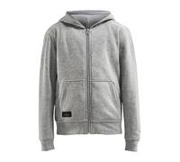 Craft Kapuzenpullover Hoodie Community FZ (Front-Reißverschluss, sportliche Passform) grau Kinder, Größe 146/152