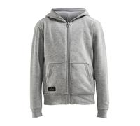 Craft Kapuzenpullover Hoodie Community FZ (Front-Reißverschluss, sportliche Passform) grau Kinder, Größe 134/140