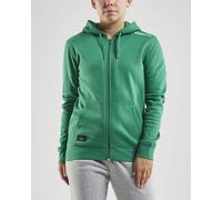 Craft Kapuzenpullover Hoodie Community FZ (Front-Reißverschluss, sportliche Passform) grün Damen, Größe XL