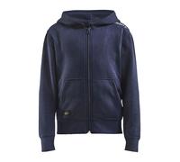 Craft Kapuzenpullover Hoodie Community FZ (Front-Reißverschluss, sportliche Passform) navyblau Kinder, Größe 134/140